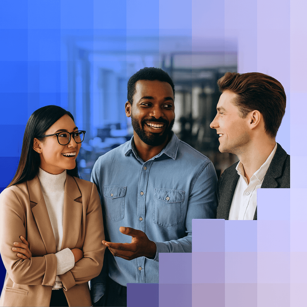 group of professionals chatting