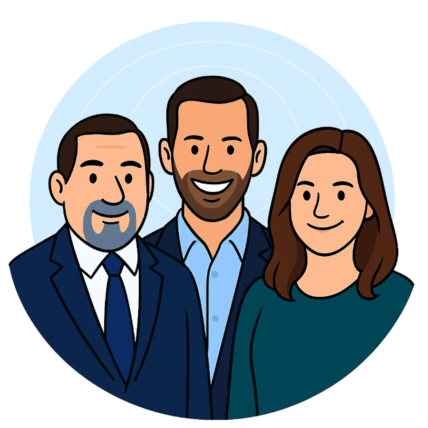 InnovAItionPartners Team - Illustration of Guy, Sally, and Jaron InnovAItionPartners Team - Illustration of Guy, Sally, and Jaron